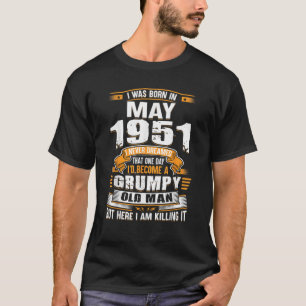 72nd Birthday Gifts Men Vintage May 1951 72 Years  T-Shirt