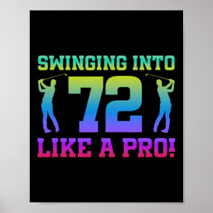 72nd Birthday Golf 72 Years Old Golf Player Birthd Poster