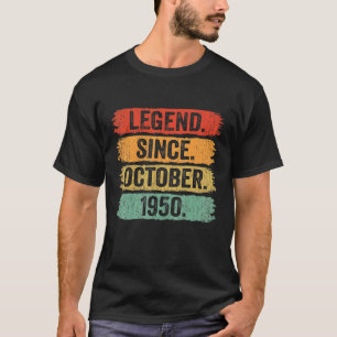 72nd Birthday Legend Since October 1950 Retro Vint T-Shirt