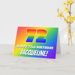 72nd Birthday: Multicolored Rainbow Pattern # 72 Card