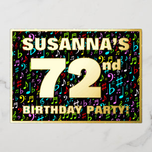 72nd Birthday Party — Fun, Colorful Music Symbols