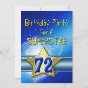 72nd Birthday party Invitation for a Superstar.