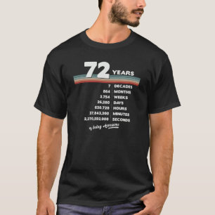 72nd Birthday Vintage 72 Years Old Retro 864 Month T-Shirt