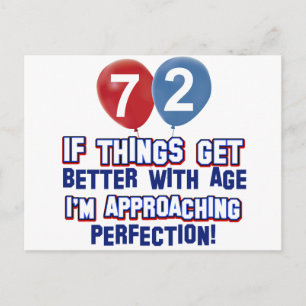 72nd year old birthday gift postcard