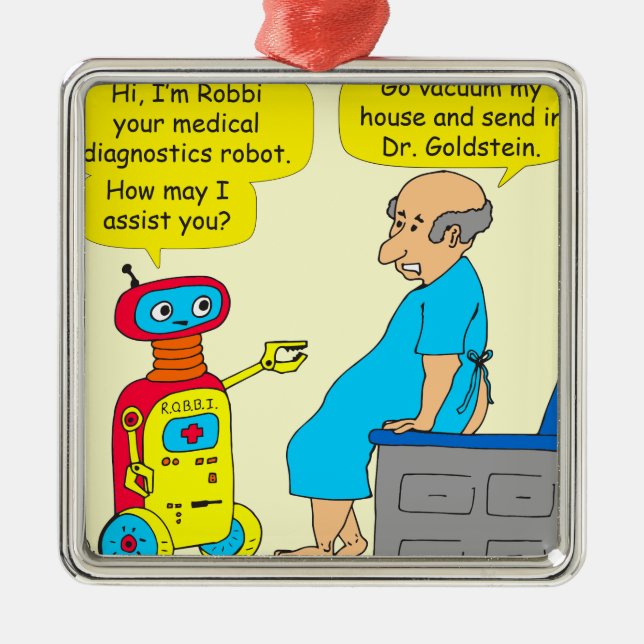 731 medical diagnostics robot cartoon metal tree decoration (Front)