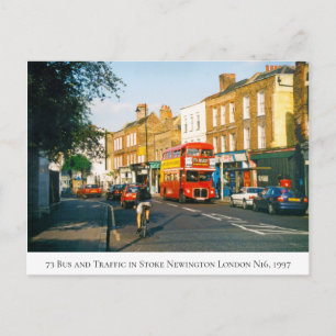 73 Bus on Church Street in Afternoon Sun, 1997 Postcard