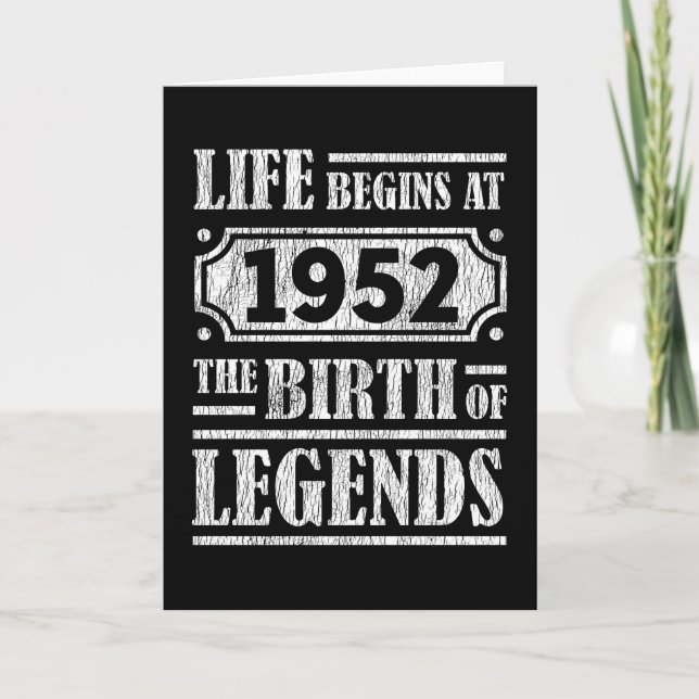 73 Year Old 1952 Birth Of Legend 73rd Birthday Card (Front)