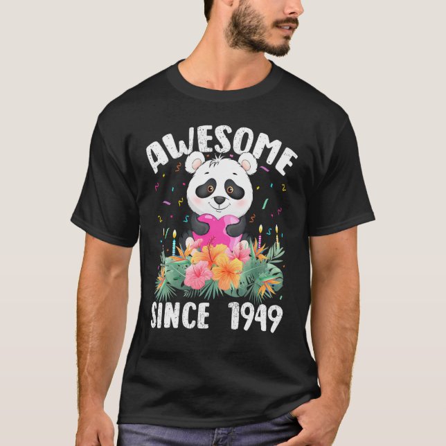 73 Years Old Panda Lover Awesome Since 1949 73th B T-Shirt (Front)