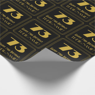 73rd Birthday – Art Deco Inspired Look "73" & Na Wrapping Paper