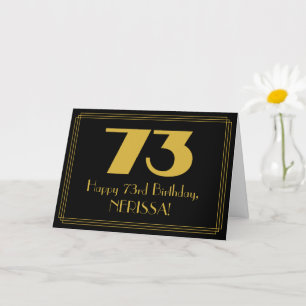 73rd Birthday: Art Deco Inspired Look "73" & Name Card