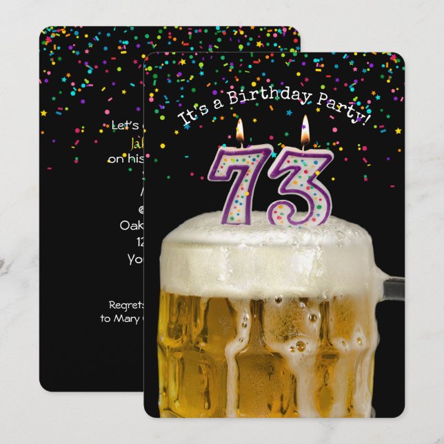 73rd Birthday Beer Party Invitation (Front/Back)