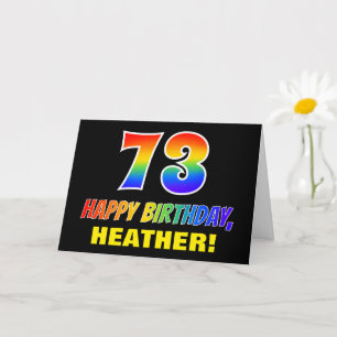 73rd Birthday: Bold, Fun, Simple, Rainbow 73 Card