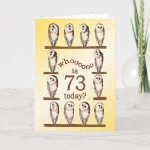 73rd birthday, Curious owls card. Card