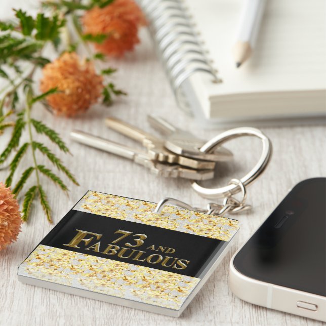 73rd Birthday  Key Ring (Front Right)