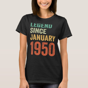 73rd Birthday  Legend Since January 1950 Women Men T-Shirt