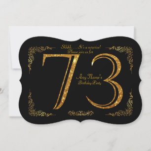 73rd,Birthday party 73rd,great Gatsby,black & gold Invitation