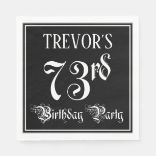 73rd Birthday Party — Fancy Script + Custom Name Napkin