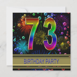 73rd Birthday party Invitation with bubbles