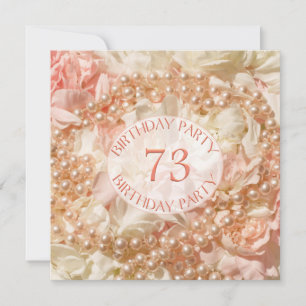 73rd Birthday party invitation with pearls