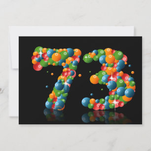 73rd Birthday party, with bubbles and balls Invitation