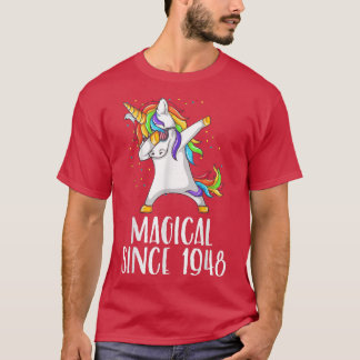 73rd birthday, unicorn dab, Magical since 1948  T-Shirt