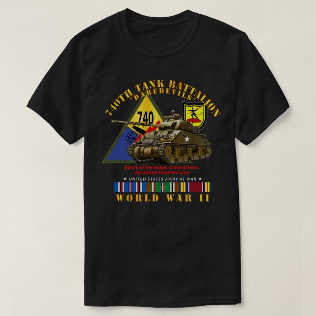 740th Tank Battalion s w Tank w SSI WWII EU SVC (Design Front)