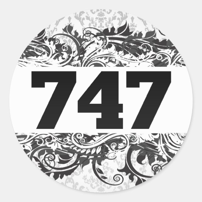 747 CLASSIC ROUND STICKER (Front)
