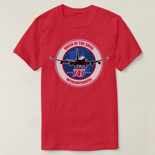747 Jumbo Jet  T-Shirt (Design Front)