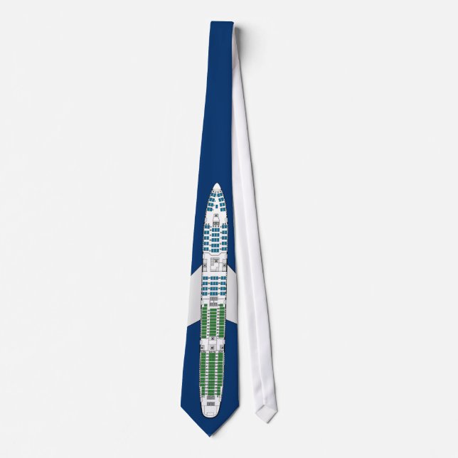 747 Seatplan Tie blue (Front)