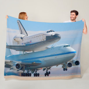 747 SPACE SHUTTLE CARRIER AIRCRAFT FLEECE BLANKET