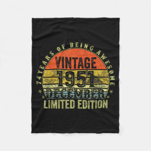 74 Year Old Birthday Gifts For Men December 1951 7 Fleece Blanket