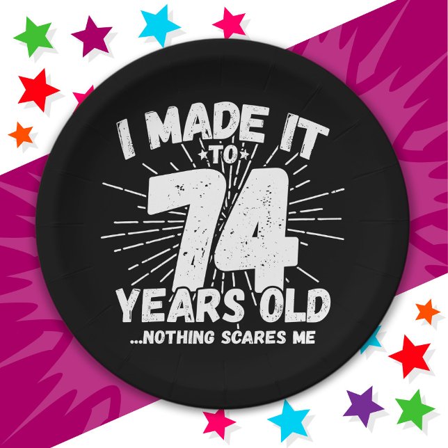 74 Year Old Sarcastic Meme Funny 74th Birthday Paper Plate (Creator Uploaded)