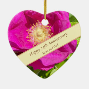 74th Anniversary Editable Ceramic Tree Decoration