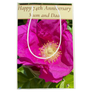 74th Anniversary Editable Medium Gift Bag