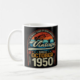74th Birthday 74 Year Old Fishing Lovers Born Octo Coffee Mug