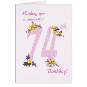 74th Birthday Flower Decorated Numbers