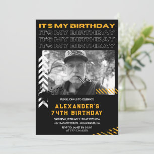 74th birthday invitations Men Photo Spray paint