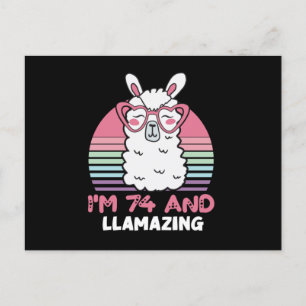 74th Birthday Llamazing Llama 74 Year Old Birthday Postcard