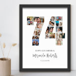 74th Birthday Number 74 Custom Photo Collage Poster<br><div class="desc">Celebrate 74th birthday with this personalised number 74 photo collage poster. This customisable gift is also perfect for wedding anniversary. It's a great way to display precious memories from your wedding and married life. The poster features a collage of photos capturing those special moments, and it can be customised with...</div>