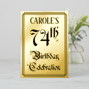 74th Birthday Party — Elegant Script + Custom Name