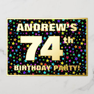 74th Birthday Party — Fun, Colourful Stars Pattern
