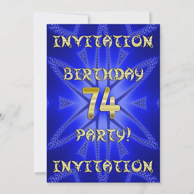 74th Birthday party invitation (Front)