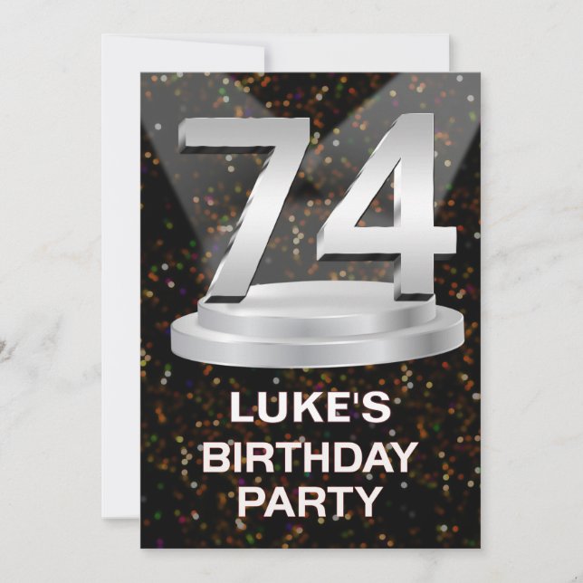 74th Birthday Party Invitation Add a Name (Front)