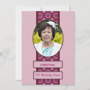 74th Birthday Party Invitation Picture and Name