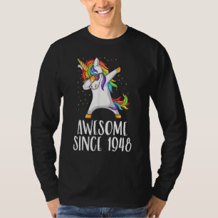 74th Birthday Unicorn Dab Awesome Since 1948 T-Shirt