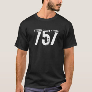 757 Area Code Virginia Beach VA Mobile Area Code 7 T-Shirt