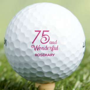 75 and Wonderful Birthday Gift for Mum – Script Golf Balls
