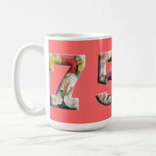 75 Floral Milestone Mug 75th Birthday Anniversary
