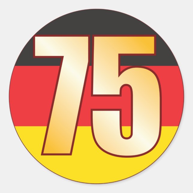 75 GERMANY Gold Classic Round Sticker (Front)