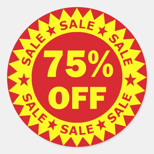 75% Off Retail Sale Stickers (Front)
